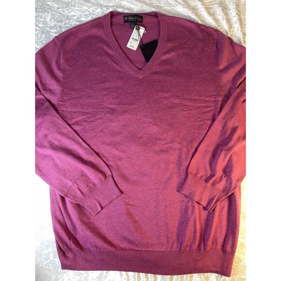 Brooks Brothers Other - Brooks Brothers‎ Supima Cotton V Neck Sweater XXL NWT Purple Plum Luxury Preppy
